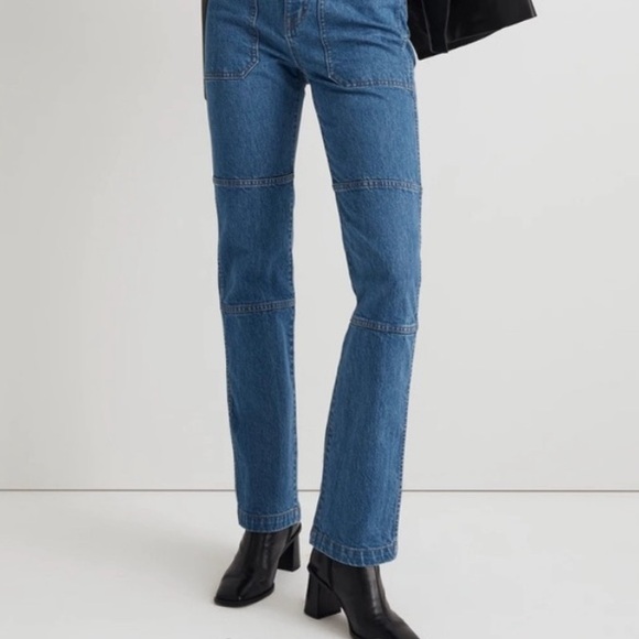 Madewell 90s Straight Cargo Carpenter Panel Jeans - in Fernwood Wash - Picture 3 of 5